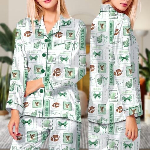 Philabelphia Football Satin Pajamas Set For Women