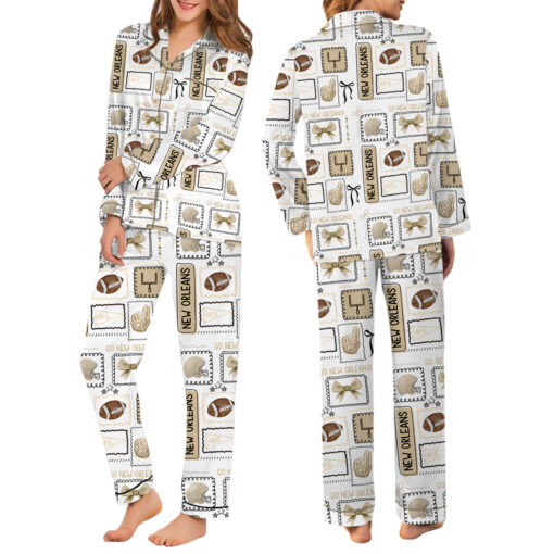 New Orleans Football Satin Pajamas Set For Women