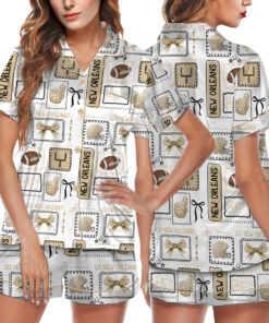 New Orleans Football Satin Pajamas Set For Women