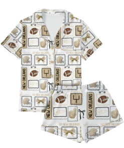 New Orleans Football Satin Pajamas Set For Women