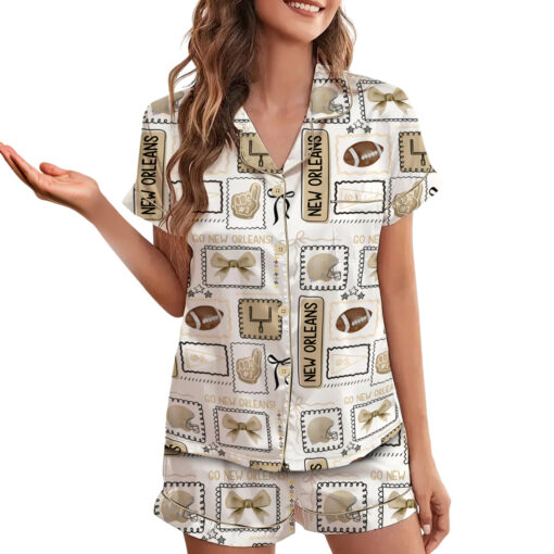 New Orleans Football Satin Pajamas Set For Women