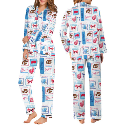 Coquette Buffalo Football Satin Pajamas Set