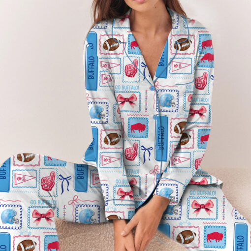 Coquette Buffalo Football Satin Pajamas Set