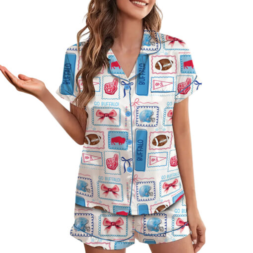 Coquette Buffalo Football Satin Pajamas Set