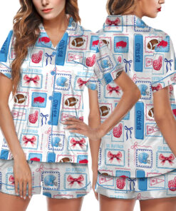 Coquette Buffalo Football Satin Pajamas Set