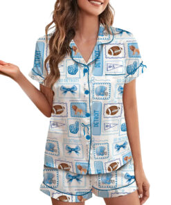Coquette Detroit Football Satin Pajamas Set