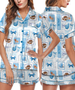Coquette Detroit Football Satin Pajamas Set