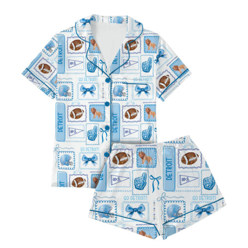 Coquette Detroit Football Satin Pajamas Set