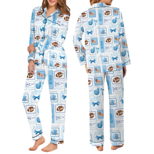 Coquette Detroit Football Satin Pajamas Set