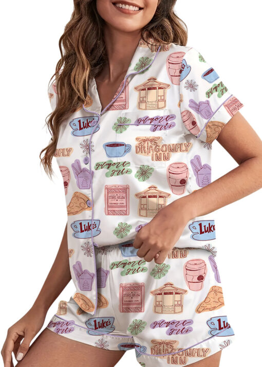 Gilmore Girl Satin Pajamas Set For Women