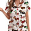 Christmas Dachshund Satin Pajama Set For Women