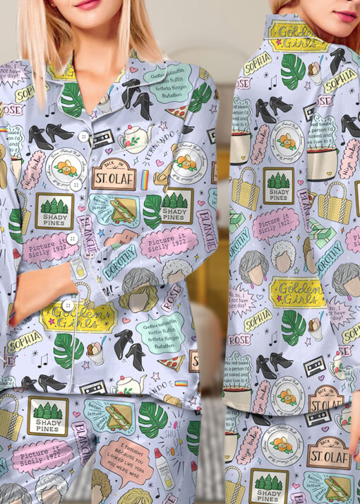 The Golden Girls Satin Pajamas Set For Women