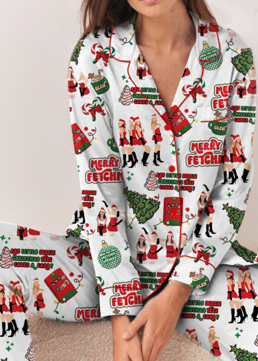 Merry Fetchmas Silky Satin Pajama Set For Women