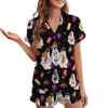 Taco Bell Cute Ghost Halloween Satin Pajamas Set