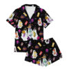 Taco Bell Cute Ghost Halloween Satin Pajamas Set