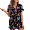 Cute Ghost Halloween Satin Pajamas Set For Women