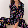 Cute Ghost Halloween Satin Pajamas Set For Women