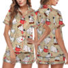 Women's Christmas Cat Pajama Set For Women