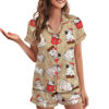 Women's Christmas Cat Pajama Set For Women