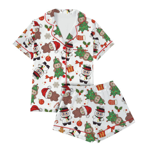 Labubu Christmas Satin Pajamas Set For Women