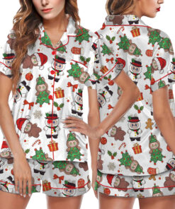 Labubu Christmas Satin Pajamas Set For Women