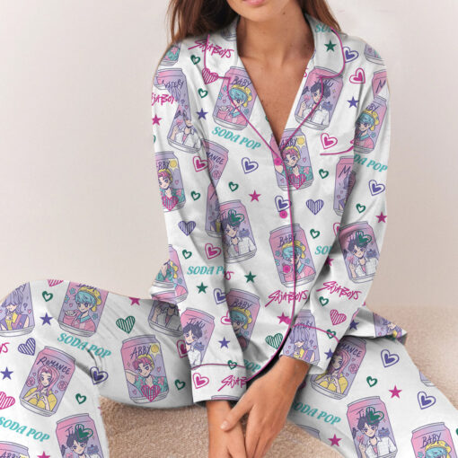 Saya Boys Soda Pop Satin Pajamas Set For Women