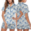 Women’s Cows In Buckets Satin Pajama Set For Women