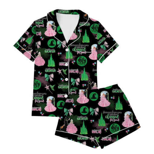 Black Wicked Changed For Good Satin Pajamas Set