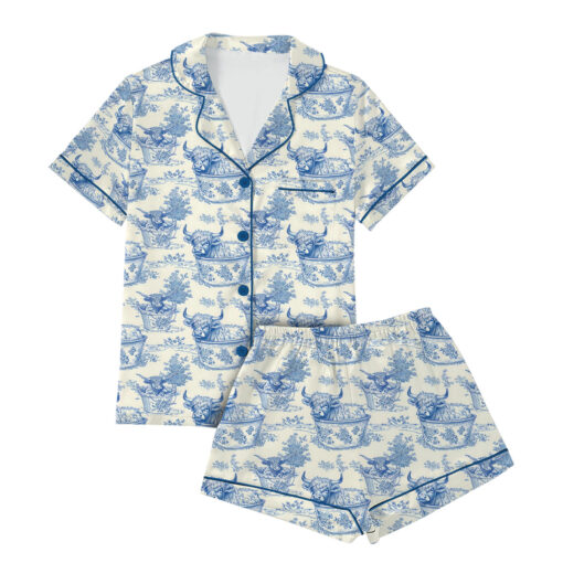 Women’s Cows In Buckets Satin Pajama Set For Women
