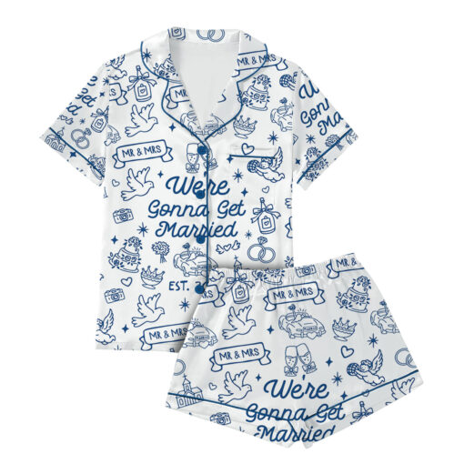 Getting Ready For Bridal Party Satin Pajamas Set