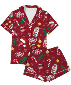 Dr Pepper Christmas Satin Pajamas Set For Women