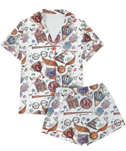 Halloween Wizard Magic Satin Pajamas Set For Women