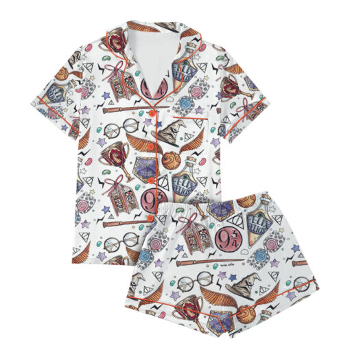 Halloween Wizard Magic Satin Pajamas Set For Women
