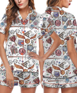 Halloween Wizard Magic Satin Pajamas Set For Women