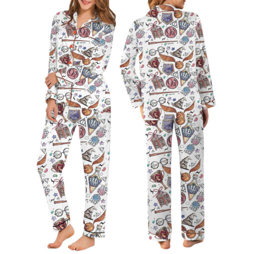 Halloween Wizard Magic Satin Pajamas Set For Women