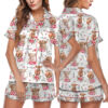Women's Animal Cow Print Satin Pajamas Set