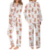 Women's Animal Cow Print Satin Pajamas Set