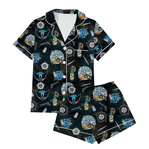 Hunting Retro Movie Satin Pajamas Set For Women