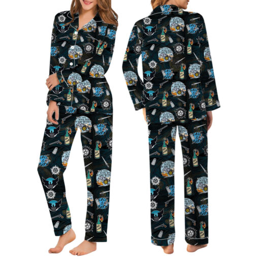 Hunting Retro Movie Satin Pajamas Set For Women