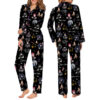 Wednesday We Wear Black Satin Pajamas Set