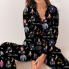 Wednesday We Wear Black Satin Pajamas Set