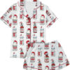 Christmas Funny Silky Satin Pajamas Set For Women