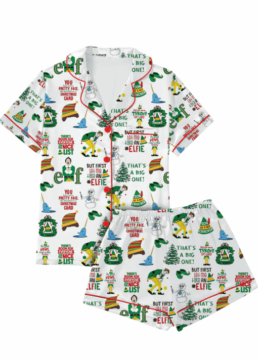 Buddy The Elf Christmas Satin Pajamas Set For Women