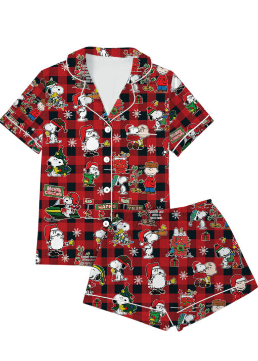 Snoopy Peanuts Christmas Satin Pajamas set For Women