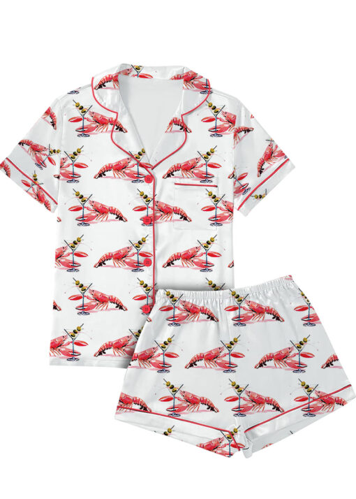 Women’s Lobster Dirty Martini Satin Pajama Set For Women