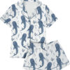 Women’s Whale Ocean Coconut Girl Jesus Beach Bachelorette Short Sleeve Satin Pajama Set