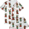 Merry Christmas Dachshund Dog Satin Pajama Set