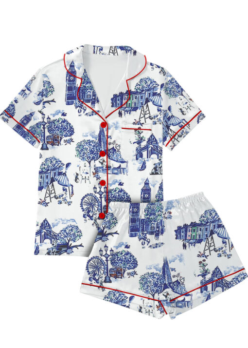 Christmas In London Winter Travel London Vibes Satin Pajama Set