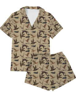 Duck Hunting Satin Pajamas Set For Women