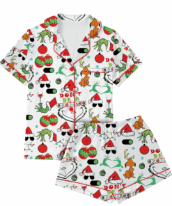 The Grinch Christmas Satin Pajamas Set For Women